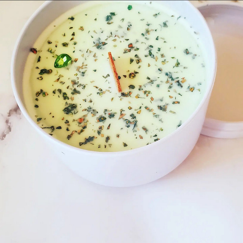 Green Tea and White Pear Candle with Wooden Wick